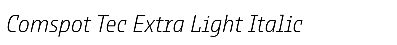 Comspot Tec Extra Light Italic image